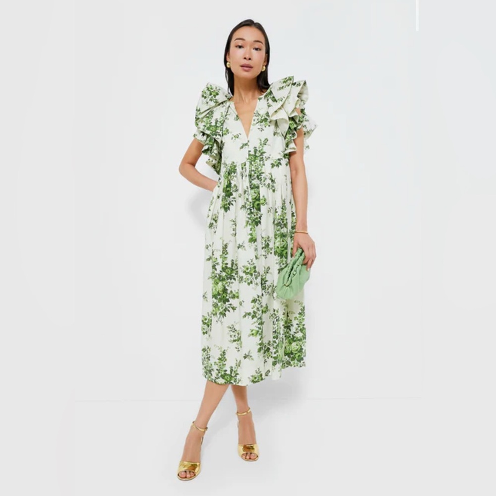 EUC Tuckernuck Mariana Limelight Bouquet Dress Size M
